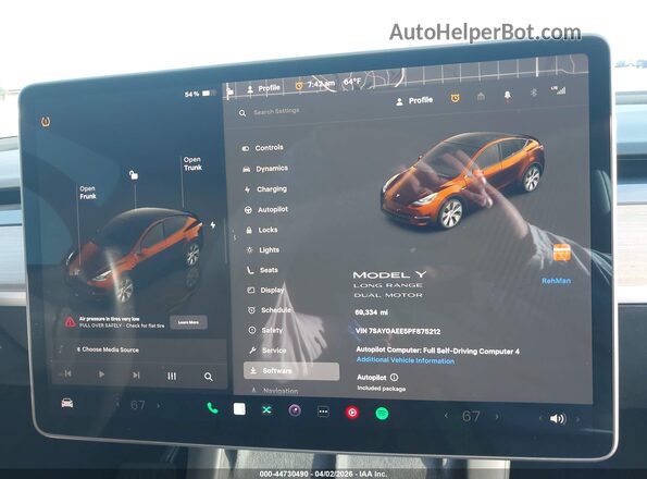 7SAYGAEE5PF875212 2023 TESLA MODEL Y Navy Հետևի նստատեղերի տեսք