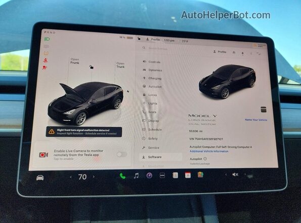 7SAYGAEE5RF987107 2024 TESLA MODEL Black Instrument cluster view