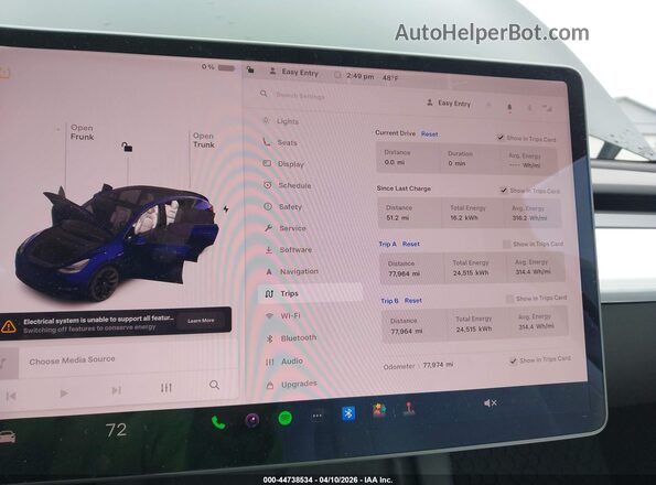 7SAYGAEE6NF315261 2022 TESLA MODEL Y Black უკანა სავარძლების ხედი