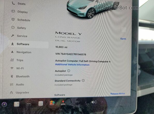 7SAYGAEE7RF046578 2024 TESLA MODEL White Vista del cuadro de instrumentos