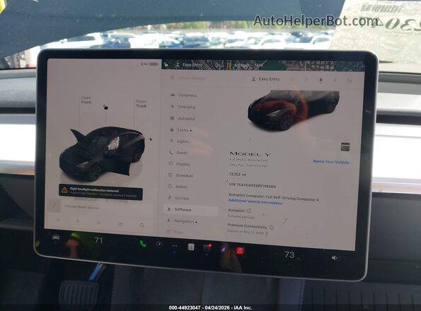 7SAYGAEE9RF116260 2024 TESLA MODEL Y Black Вид задніх сидінь