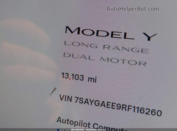 7SAYGAEE9RF116260 2024 TESLA MODEL Y Black 
