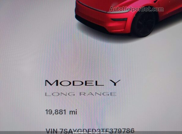 7SAYGDED2TF379786 2026 TESLA MODEL Y Черный 