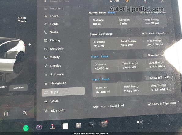 7SAYGDEE1NA011043 2022 TESLA MODEL Y Белый Вид задних сидений