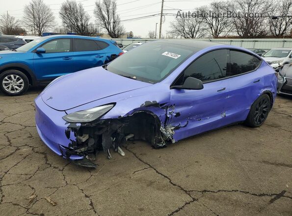7SAYGDEE1NF536011 2022 TESLA MODEL Purple Передня ліва чверть