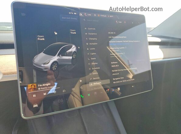 7SAYGDEE1RA287843 2024 TESLA MODEL Silver ხელსაწყოთა პანელის ხედი