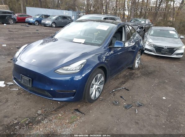 7SAYGDEE2NF320152 2022 TESLA MODEL Y Blue Vista tres cuartos delantera izquierda