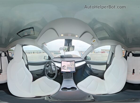 7SAYGDEE2NF331751 2022 TESLA MODEL White Vista interior de 360 grados