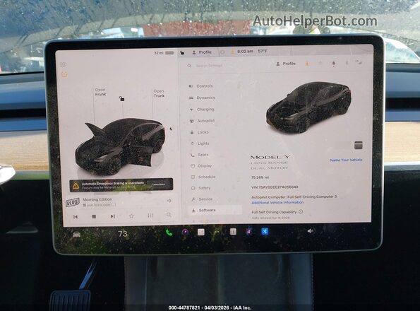 7SAYGDEE2PA056849 2023 TESLA MODEL Y Black Հետևի նստատեղերի տեսք
