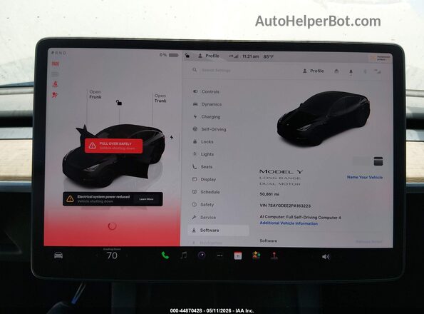 7SAYGDEE2PA163223 2023 TESLA MODEL Y Black Հետևի նստատեղերի տեսք