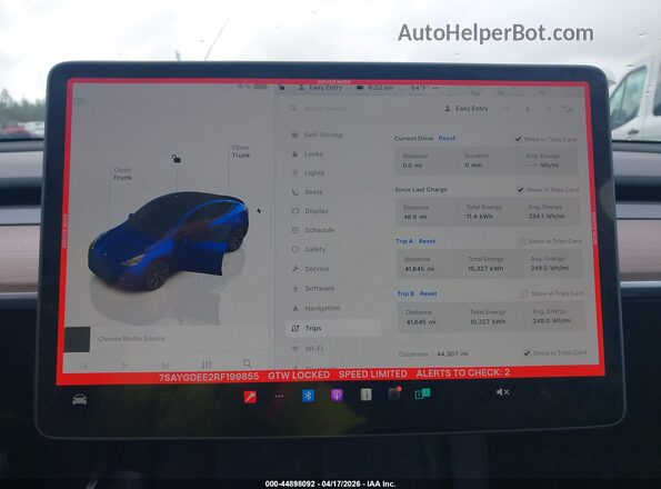 7SAYGDEE2RF199855 2024 TESLA MODEL Y Blue 