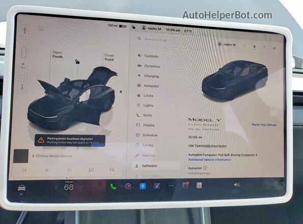 7SAYGDEE2TA478307 2026 TESLA MODEL Black Սարքավորումների վահանակի տեսք