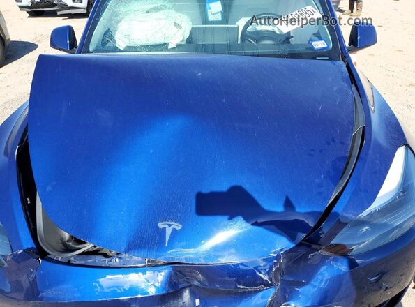 7SAYGDEE3NF533255 2022 TESLA MODEL Blue უკანა სალონის ხედი