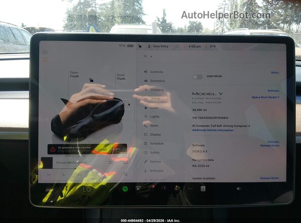 7SAYGDEE3PF935814 2023 TESLA MODEL Y Серый Вид задних сидений
