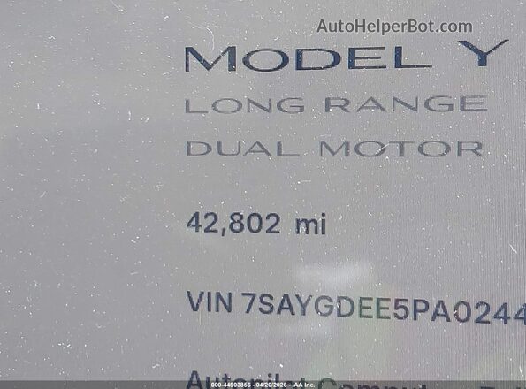 7SAYGDEE5PA024493 2023 TESLA MODEL Y Black 
