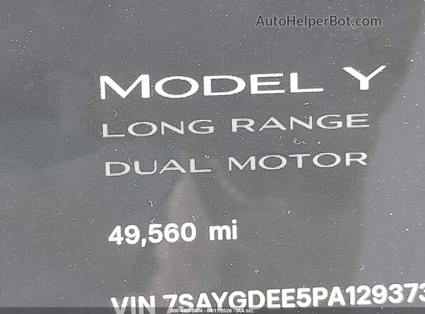 7SAYGDEE5PA129373 2023 TESLA MODEL Y White 