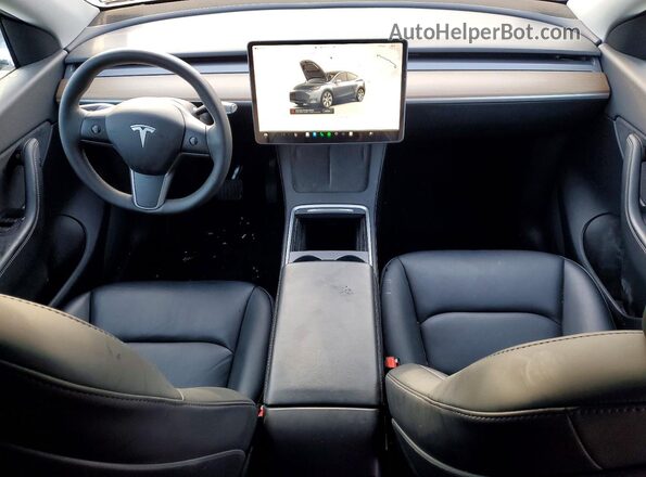 7SAYGDEE6NF446904 2022 TESLA MODEL Gray Առջևի վահանակի տեսք