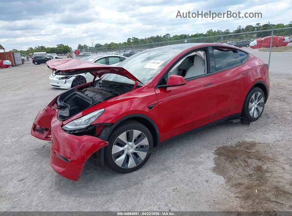 7SAYGDEE8NF308801 2022 TESLA MODEL Y Red Առջևի ձախ երեք քառորդ տեսարան