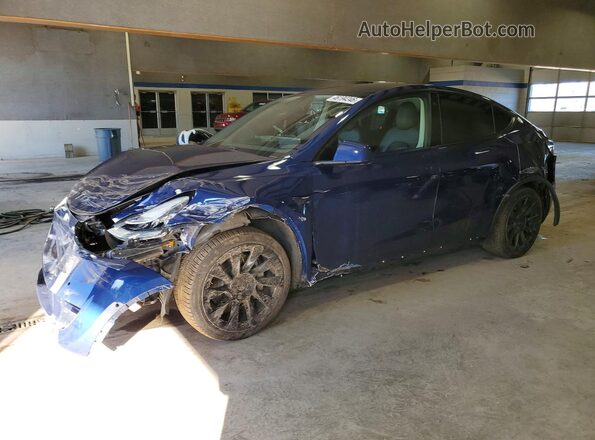 7SAYGDEE9NF382244 2022 TESLA MODEL Blue Առջևի ձախ երեք քառորդ տեսարան