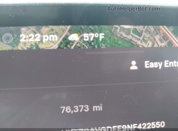 7SAYGDEE9NF422550 2022 TESLA MODEL Y Gray Панорамний вид салону 360°