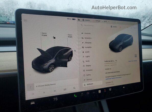 7SAYGDEEXNF318892 2022 TESLA MODEL Gray Widok zestawu wskaźników