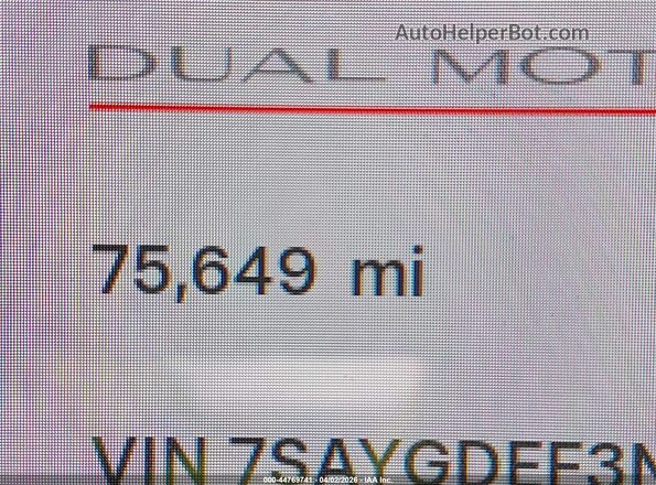 7SAYGDEF3NF351547 2022 TESLA MODEL Y White 