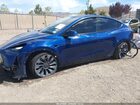 2022 Tesla Model Y Performance Dual Motor All-wheel Drive Blue vin: 7SAYGDEF5NF393590