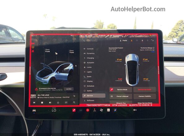 7SAYGDEF5PF774634 2023 TESLA MODEL Y Серый Вид задних сидений