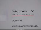 2022 Tesla Model Y Performance Dual Motor All-wheel Drive White vin: 7SAYGDEF6NF469494