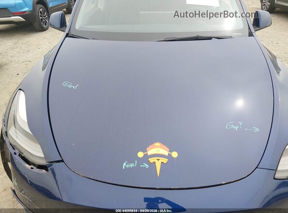 7SAYGDEF6NF492788 2022 TESLA MODEL Y Blue Widok z tyłu