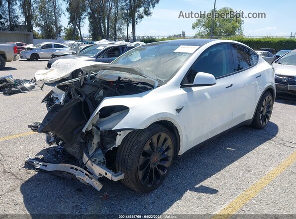7SAYGDEFXNF487559 2022 TESLA MODEL Y White წინა მარცხენა ხედი სამი მეოთხედიდან