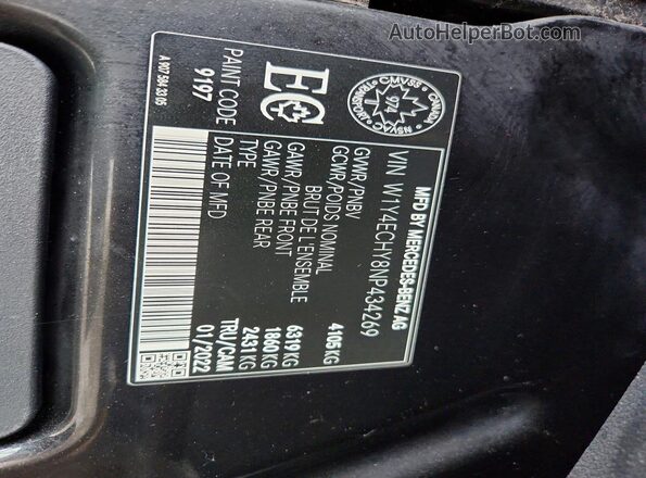 W1Y4ECHY8NP434269 2022 MERCEDES-BENZ SPRINTER Черный Панорамный вид салона 360°
