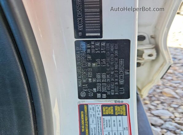 KNDCC3LCXH5059969 2017 KIA NIRO Белый Вид наклейки с VIN-кодом