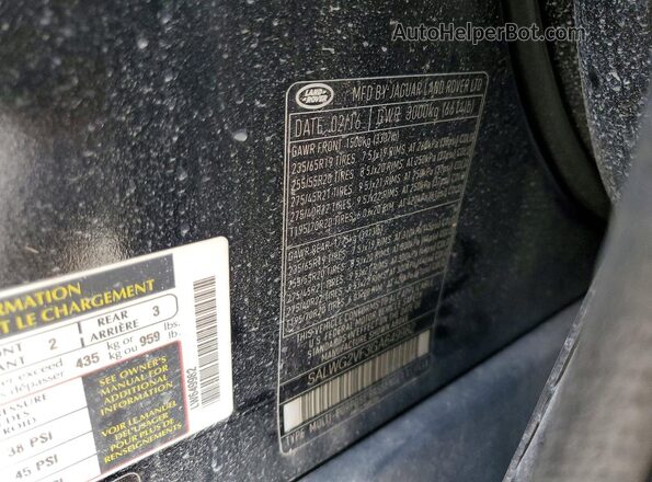 SALWG2VF3GA649982 2016 LAND ROVER RANGE ROVER Black Vista de la etiqueta del VIN