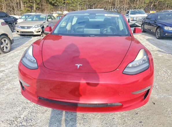 5YJ3E1EA4JF007090 2018 TESLA MODEL Red Widok z tyłu
