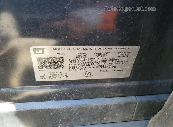 2GNAXUEV4L6141295 2020 CHEVROLET EQUINOX Серый 