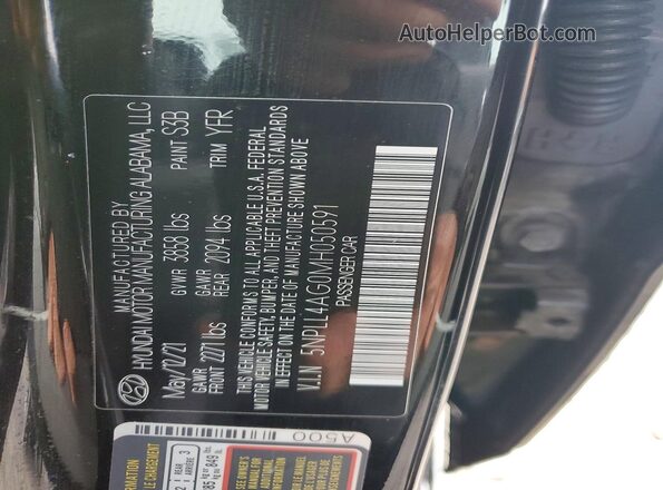 5NPLL4AG0MH050591 2021 HYUNDAI ELANTRA Black Панорамний вид салону 360°