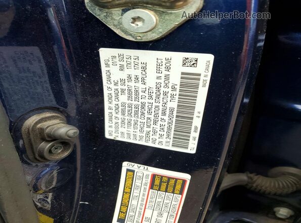 2HKRW6H36JH204460 2018 HONDA CRV Синий Панорамный вид салона 360°