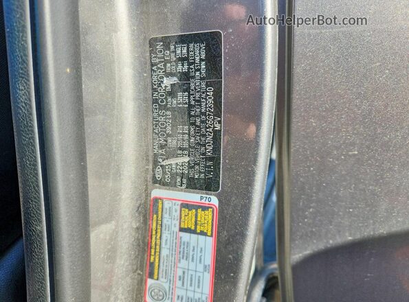 KNDJN2A26G7239040 2016 KIA SOUL Серый Вид наклейки с VIN-кодом