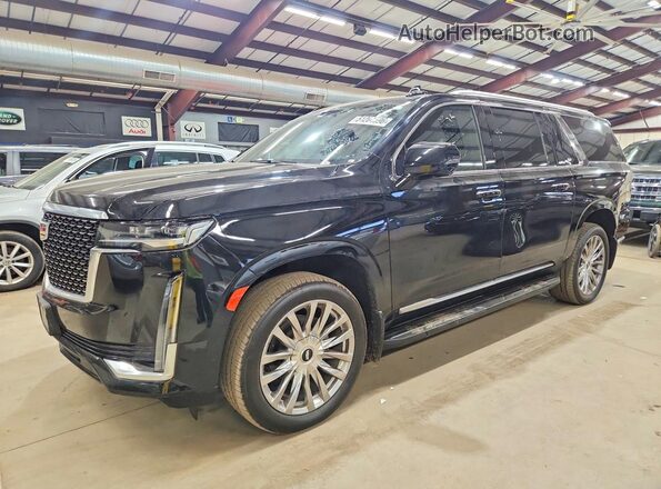 1GYS4KKL1NR338990 2022 CADILLAC ESCALADE Черный Передняя левая четверть