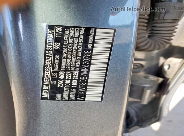 W1KWF8DB7MR620788 2021 MERCEDES-BENZ C Gray VIN კოდის სტიკერის ხედი