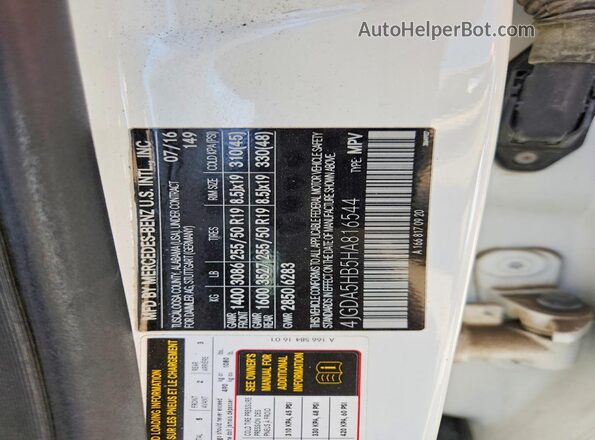 4JGDA5HB5HA816544 2017 MERCEDES-BENZ GLE Silver Панорамний вид салону 360°