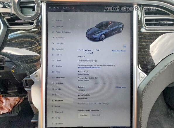 5YJSA1E28HF184459 2017 TESLA MODEL S Угольный Вид задних сидений