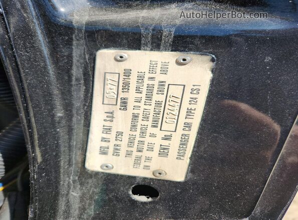 124CS10124477 1977 FIAT ALL Black VIN კოდის სტიკერის ხედი