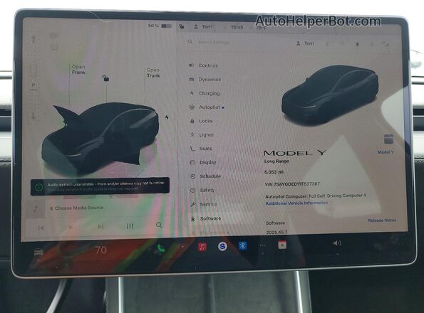 7SAYGDED1TF537387 2026 TESLA MODEL Y Gray უკანა სავარძლების ხედი