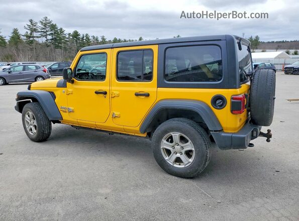 1C4HJXDN4JW318975 2018 JEEP WRANGLER Желтый Задняя правая четверть