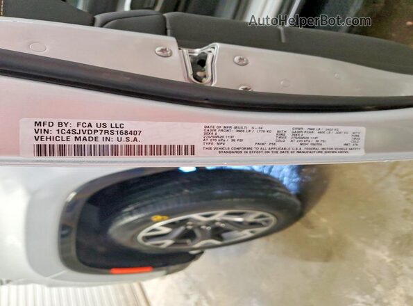 1C4SJVDP7RS168407 2024 JEEP WAGONEER Silver Vista interior de 360 grados