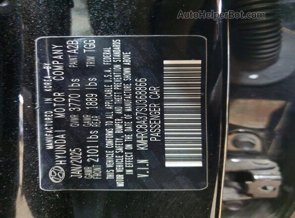 KMHRC8A37SU368866 2025 HYUNDAI VENUE Черный Вид наклейки с VIN-кодом