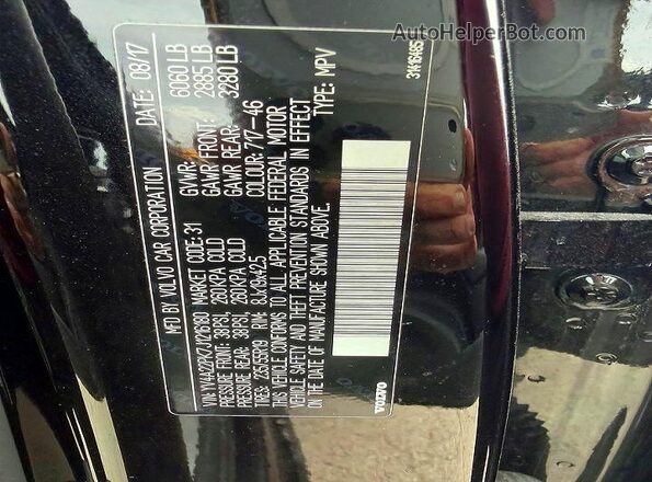 YV4A22PK7J1216180 2018 VOLVO XC90 Черный Вид задней части салона