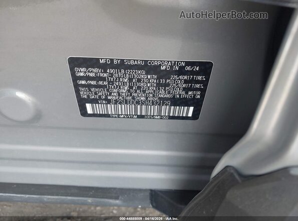JF2SLDDC3SH432129 2025 SUBARU FORESTER Серый Вид подкапотного пространства